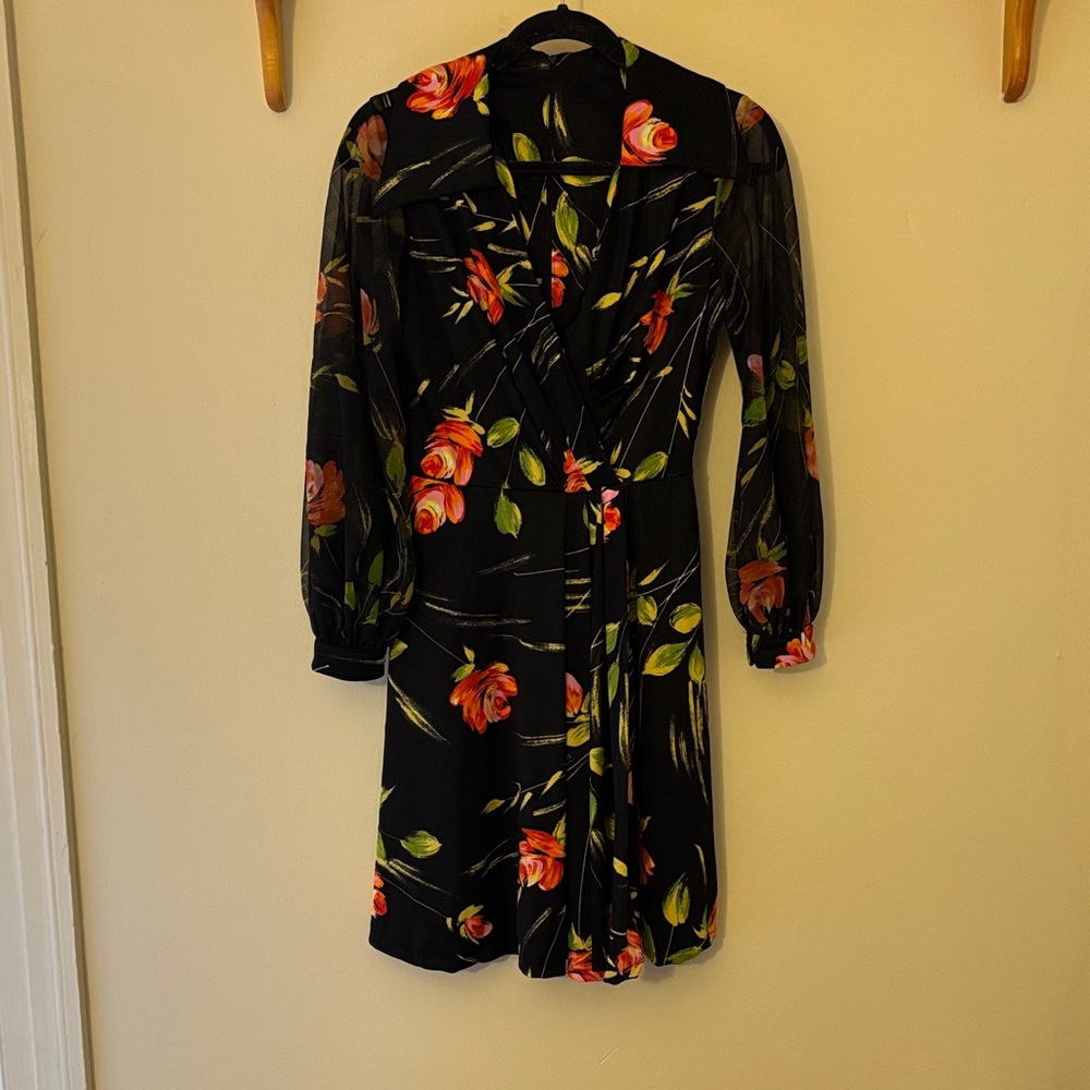 Floral Black Dress